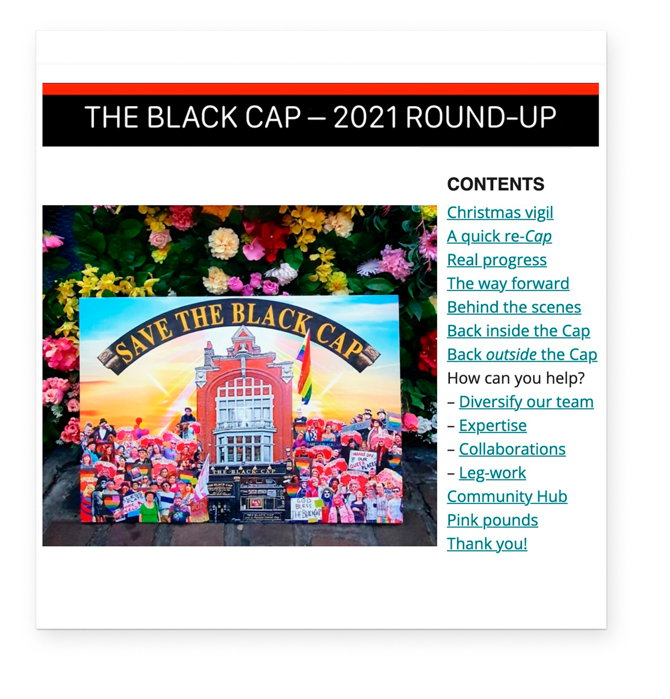 Cover of the Black Cap News Letter
